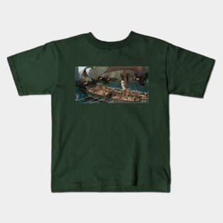 Ulysses and the Sirens by John William Waterhouse Kids T-Shirt